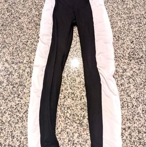 Black Leggings with White Stripes